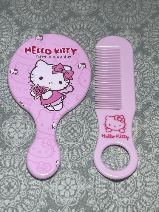 Hello kitty rose mirror y comb