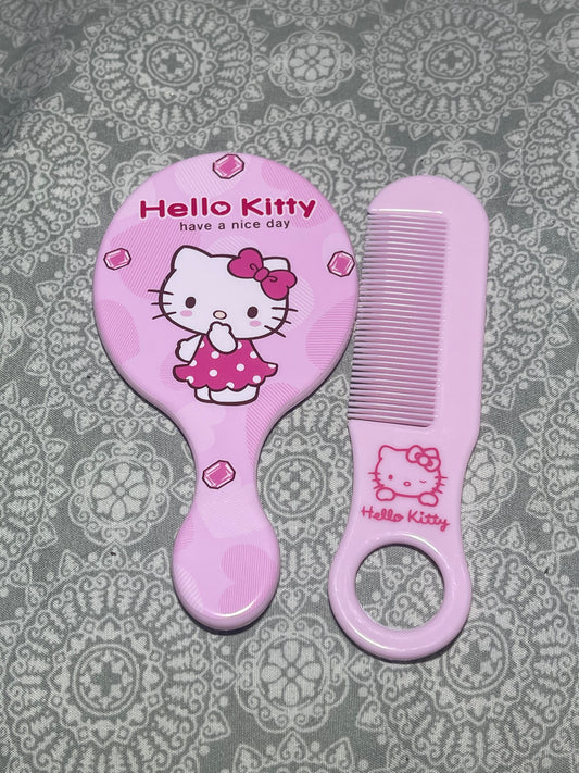 Hello kitty dots shy mirror y comb